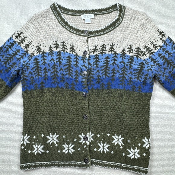 Christopher Banks Cardigan Large Fair Isle Sweater Winter Grannycore - Picture 3 of 7